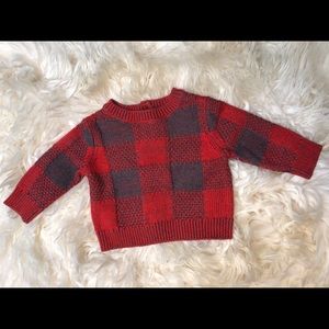 Gymboree red+grey knitted sweater! 3-6M NEW